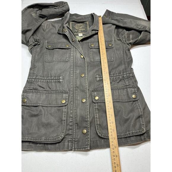 J. Crew Relaxed Boyfriend Field Jacket Chore Canvas Dark Size Smal - Picture 8 of 10
